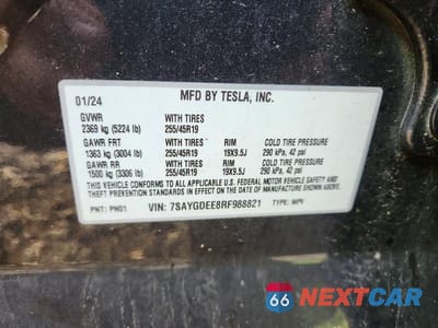 Zdjęcie 12 z 12 samochodu: 2024 TESLA MODEL Y VIN:7SAYGDEE8RF988821 - miniatura