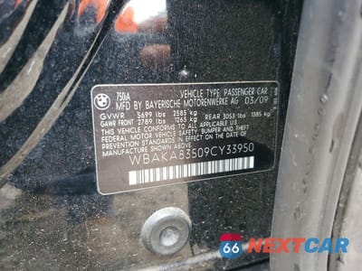 Zdjęcie 12 z 12 samochodu: 2009 BMW 750 I VIN:WBAKA83509CY33950 - miniatura
