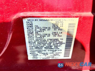 Zdjęcie 12 z 12 samochodu: 2006 NISSAN XTERRA X VIN:5N1AN08U26C500810 - miniatura