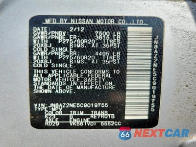 Zdjęcie 13 z 13 samochodu: 2012 INFINITI QX56 BASE VIN:JN8AZ2NE5C9019755 - miniatura