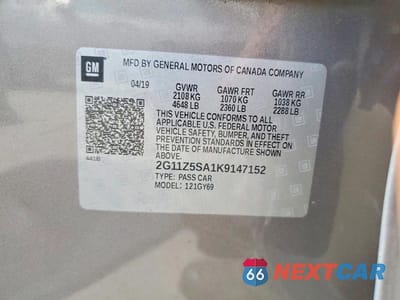 Zdjęcie 12 z 12 samochodu: 2019 CHEVROLET IMPALA LT VIN:2G11Z5SA1K9147152 - miniatura