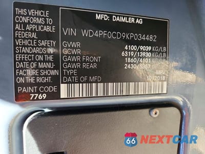 Zdjęcie 13 z 13 samochodu: 2019 MERCEDES-BENZ SPRINTER 2500/3500 DELIVERY VAN VIN:WD4PF0CD9KP034482 - miniatura