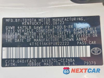 Zdjęcie 12 z 12 samochodu: 2023 TOYOTA CAMRY LE VIN:4T1C11AK8PU822222 - miniatura