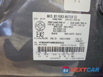 Zdjęcie 13 z 13 samochodu: 2021 FORD EXPLORER LIMITED VIN:1FMSK8FH9MGB55542 - miniatura