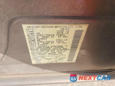 Zdjęcie 13 z 13 samochodu: 2005 NISSAN XTERRA OFF ROAD VIN:5N1AN08U75C652435 - miniatura