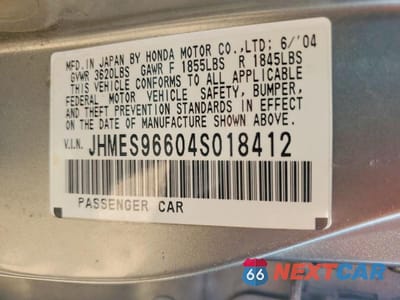 Zdjęcie 13 z 13 samochodu: 2004 HONDA CIVIC HYBRID VIN:JHMES96604S018412 - miniatura