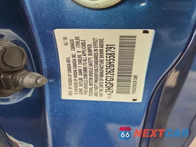 Zdjęcie 12 z 12 samochodu: 2006 HONDA CIVIC LX VIN:2HGFG12626H558791 - miniatura