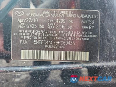 Zdjęcie 13 z 13 samochodu: 2011 HYUNDAI SONATA SE VIN:5NPEC4ACXBH060435 - miniatura