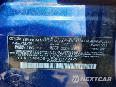 Zdjęcie 13 z 13 samochodu: 2019 HYUNDAI ELANTRA SEL VIN:5NPD84LF0KH479429 - miniatura