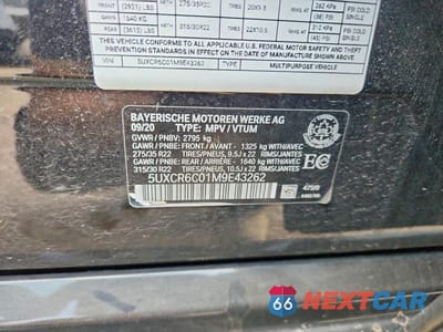 Zdjęcie 12 z 12 samochodu: 2021 BMW X5 XDRIVE40I VIN:5UXCR6C01M9E43262 - miniatura