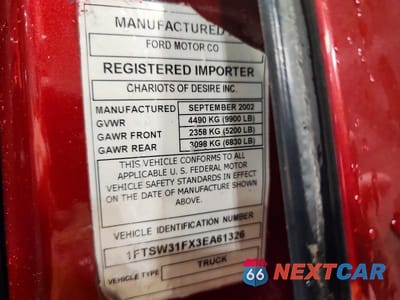 Zdjęcie 12 z 12 samochodu: 2003 FORD F350 SRW SUPER DUTY VIN:1FTSW31FX3EA61326 - miniatura