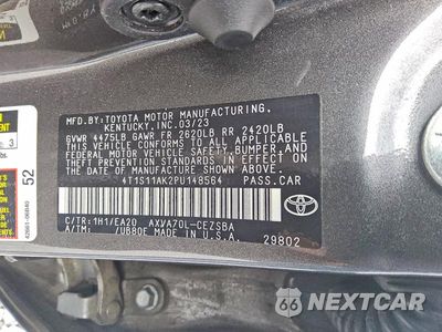 Zdjęcie 12 z 12 samochodu: 2023 TOYOTA CAMRY SE VIN:4T1S11AK2PU148564 - miniatura