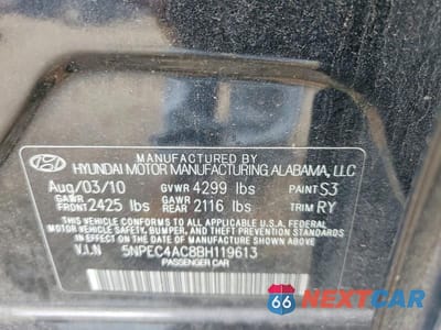 Zdjęcie 13 z 13 samochodu: 2011 HYUNDAI SONATA LIMITED VIN:5NPEC4AC8BH119613 - miniatura