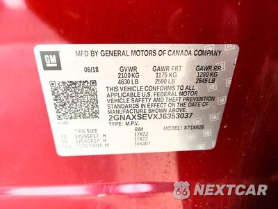 Zdjęcie 14 z 14 samochodu: 2018 CHEVROLET EQUINOX LT VIN:2GNAXSEVXJ6353037 - miniatura
