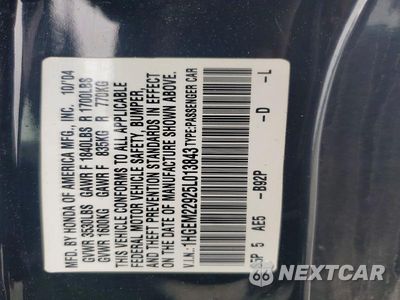 Zdjęcie 12 z 12 samochodu: 2005 HONDA CIVIC EX VIN:1HGEM22925L013843 - miniatura