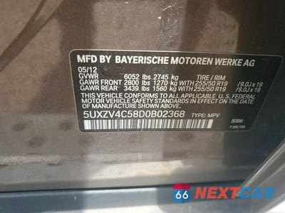 Zdjęcie 13 z 13 samochodu: 2013 BMW X5 XDRIVE35I VIN:5UXZV4C58D0B02368 - miniatura