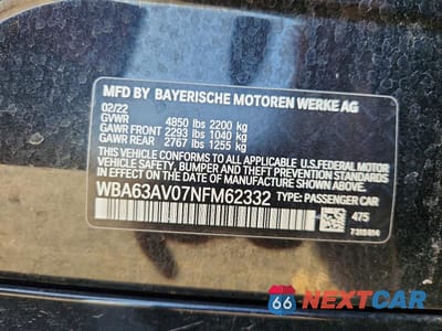 Zdjęcie 12 z 12 samochodu: 2022 BMW 430I GRAN COUPE VIN:WBA63AV07NFM62332 - miniatura