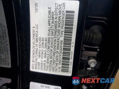 Zdjęcie 12 z 12 samochodu: 2025 HONDA ACCORD LX VIN:1HGCY1F26SA091696 - miniatura