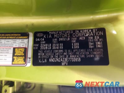 Zdjęcie 13 z 13 samochodu: 2014 KIA SOUL BASE VIN:KNDJN2A23E7733918 - miniatura