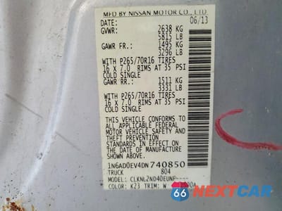 Zdjęcie 12 z 12 samochodu: 2013 NISSAN FRONTIER S VIN:1N6AD0EV4DN740850 - miniatura