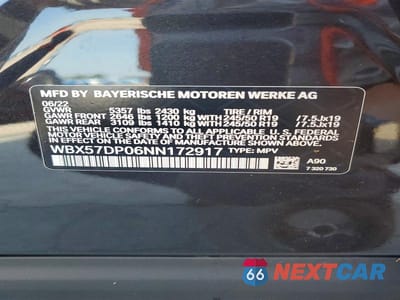 Zdjęcie 13 z 13 samochodu: 2022 BMW X3 XDRIVE30I VIN:WBX57DP06NN172917 - miniatura