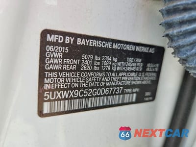 Zdjęcie 13 z 13 samochodu: 2016 BMW X3 XDRIVE28I VIN:5UXWX9C52G0D67737 - miniatura