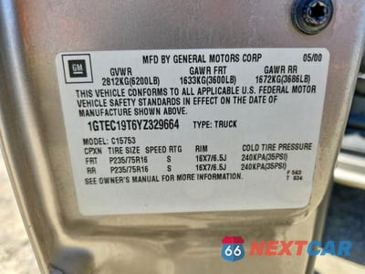 Zdjęcie 12 z 12 samochodu: 2000 GMC NEW SIERRA C1500 VIN:1GTEC19T6YZ329664 - miniatura