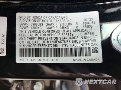 Zdjęcie 12 z 12 samochodu: 2023 HONDA CIVIC SI VIN:2HGFE1E55PH472160 - miniatura