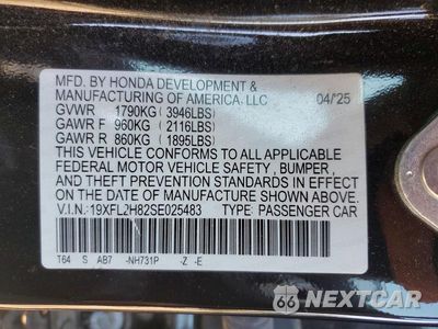 Zdjęcie 12 z 12 samochodu: 2025 HONDA CIVIC SPORT VIN:19XFL2H82SE025483 - miniatura