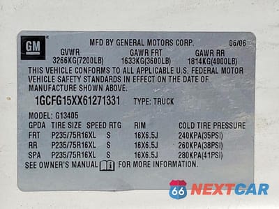 Zdjęcie 13 z 13 samochodu: 2006 CHEVROLET EXPRESS G1500 VIN:1GCFG15XX61271331 - miniatura