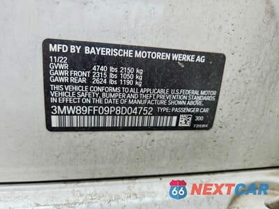 Zdjęcie 12 z 12 samochodu: 2023 BMW 330XI VIN:3MW89FF09P8D04752 - miniatura