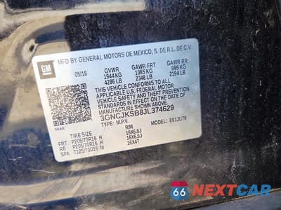Zdjęcie 14 z 14 samochodu: 2018 CHEVROLET TRAX LS VIN:3GNCJKSB8JL374629 - miniatura