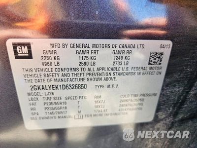 Zdjęcie 13 z 13 samochodu: 2013 GMC TERRAIN DENALI VIN:2GKALYEK1D6326850 - miniatura