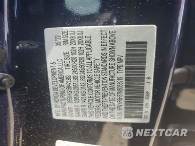 Zdjęcie 13 z 13 samochodu: 2022 HONDA PILOT SPORT VIN:5FNYF6H37NB053919 - miniatura