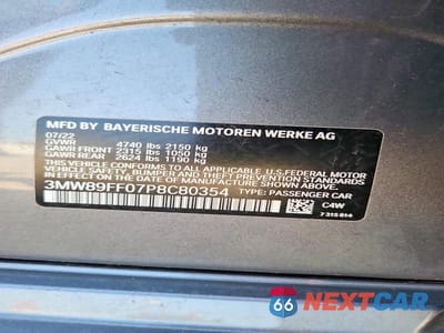 Zdjęcie 12 z 12 samochodu: 2023 BMW 330XI VIN:3MW89FF07P8C80354 - miniatura