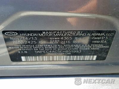 Zdjęcie 13 z 13 samochodu: 2014 HYUNDAI SONATA LIMITED VIN:5NPEC4AC5EH851993 - miniatura