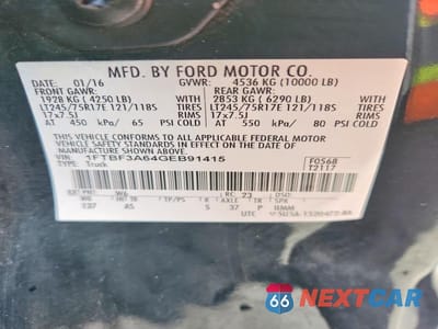 Zdjęcie 13 z 13 samochodu: 2016 FORD F350 SUPER DUTY VIN:1FTBF3A64GEB91415 - miniatura