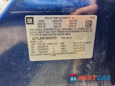 Zdjęcie 13 z 13 samochodu: 2010 GMC TERRAIN SLT VIN:2CTFLJEW7A6347701 - miniatura