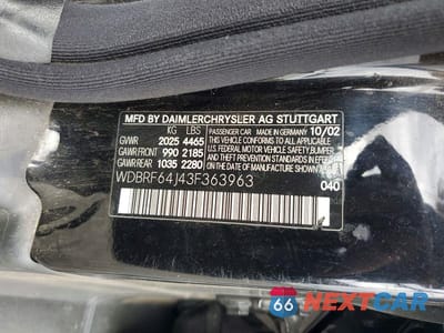 Zdjęcie 12 z 12 samochodu: 2003 MERCEDES-BENZ C 320 VIN:WDBRF64J43F363963 - miniatura