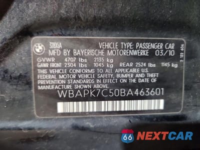 Zdjęcie 12 z 12 samochodu: 2011 BMW 328 XI VIN:WBAPK7C50BA463601 - miniatura