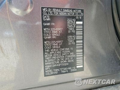 Zdjęcie 12 z 12 samochodu: 2016 NISSAN ROGUE SV VIN:KNMAT2MV4GP700554 - miniatura