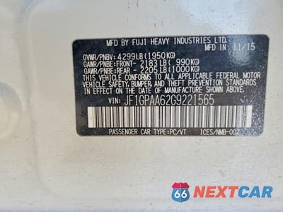 Zdjęcie 12 z 12 samochodu: 2016 SUBARU IMPREZA VIN:JF1GPAA62G9221565 - miniatura