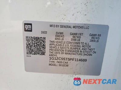 Zdjęcie 12 z 12 samochodu: 2023 CHEVROLET MALIBU LS VIN:1G1ZC5ST5PF114689 - miniatura