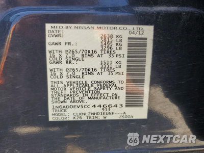 Zdjęcie 12 z 12 samochodu: 2012 NISSAN FRONTIER S VIN:1N6AD0EV5CC446643 - miniatura