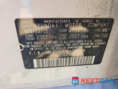 Zdjęcie 12 z 12 samochodu: 2016 HYUNDAI SONATA PLUG-IN HYBRID LIMITED VIN:KMHE54L27GA029619 - miniatura