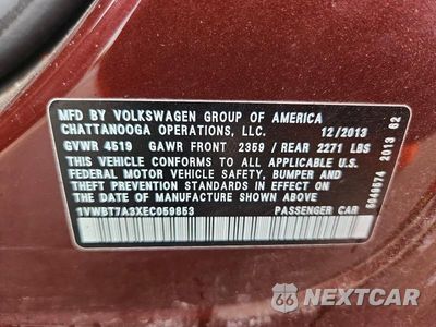 Zdjęcie 12 z 12 samochodu: 2014 VOLKSWAGEN PASSAT SE VIN:1VWBT7A3XEC059853 - miniatura