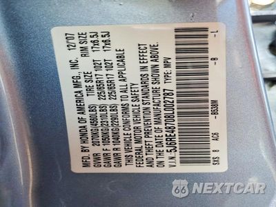 Zdjęcie 14 z 14 samochodu: 2008 HONDA CR-V EXL VIN:5J6RE48708L002787 - miniatura