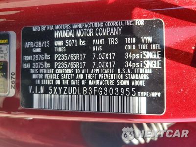 Zdjęcie 13 z 13 samochodu: 2015 HYUNDAI SANTA FE SPORT 2.4L VIN:5XYZUDLB3FG303955 - miniatura