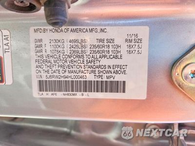 Zdjęcie 14 z 14 samochodu: 2017 HONDA CR-V TOURING VIN:5J6RW2H94HL000463 - miniatura