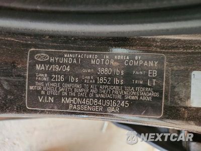 Zdjęcie 12 z 12 samochodu: 2004 HYUNDAI ELANTRA GLS VIN:KMHDN46D84U916245 - miniatura